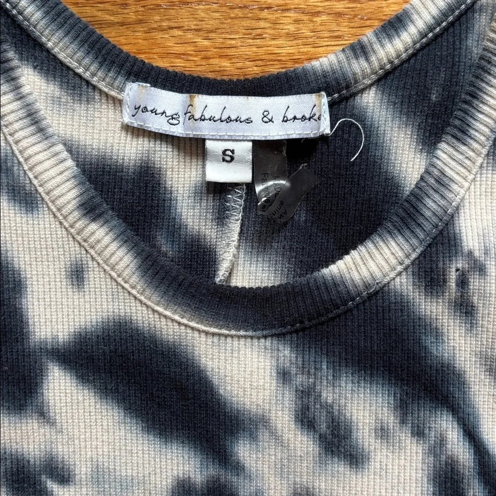 Young Fabulous & Broke Black & White Tie-Dye Racerback Midi Maxi Dress Women’s S - Picture 2 of 6